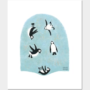 Penguins on Trampolin Posters and Art